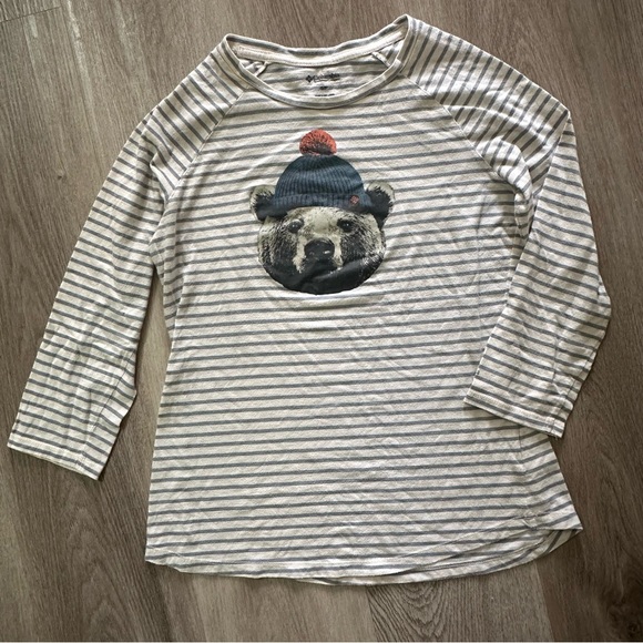 Columbia Women’s Small 3/4 Sleeve Bear Graphic Top - Picture 1 of 1